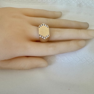 14K Solid Gold Mens 10 Diamonds  Gold Brilliant Cut Diamonds Channel Set Engravable Ring 7.49 0grams Size 8.5 Camera Reflections  Beautiful