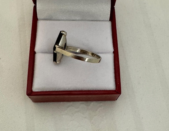 10K Solid White Gold Solitaire Center Diamond Bla… - image 2