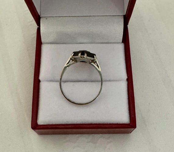 10K Solid White Gold Solitaire Center Diamond Bla… - image 5