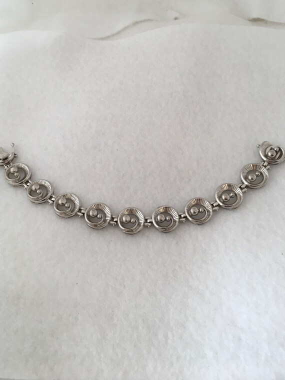 Swirl Bead 925  Round Link Bracelet 10 Sections H… - image 3