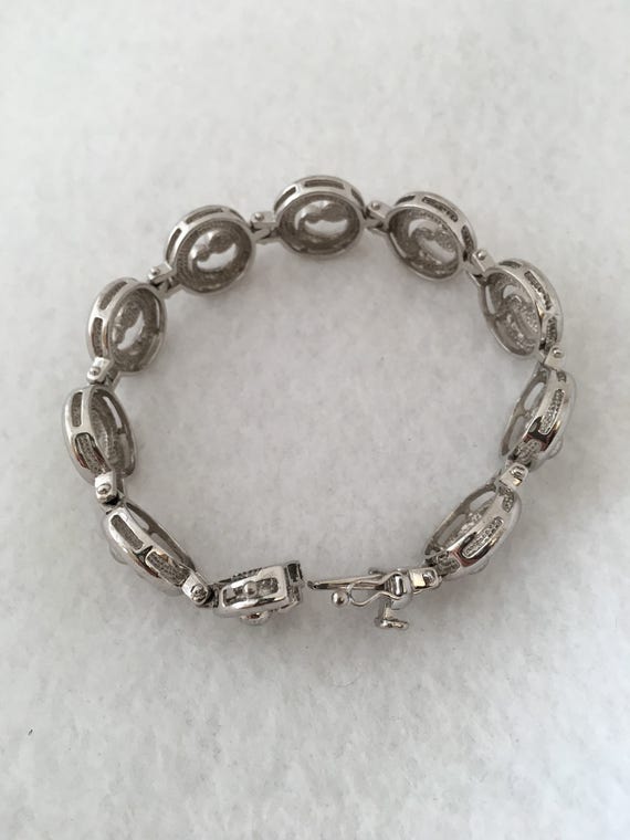 Swirl Bead 925  Round Link Bracelet 10 Sections H… - image 4