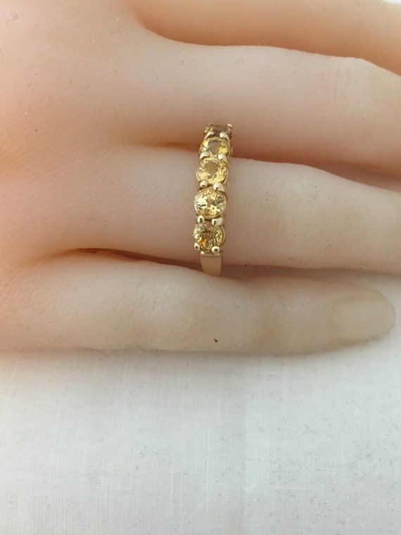 14K Gold Ring Citrine Gemstones Hues Of Green 5 Be