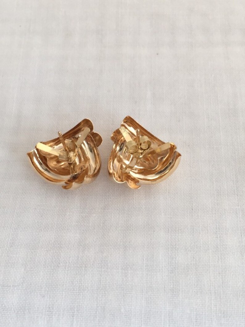 14K Solid Gold Knot Design Post Backings Earrings Lightweight Etsy