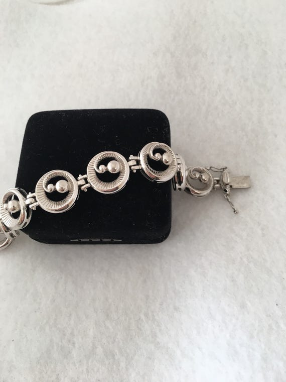 Swirl Bead 925  Round Link Bracelet 10 Sections H… - image 5