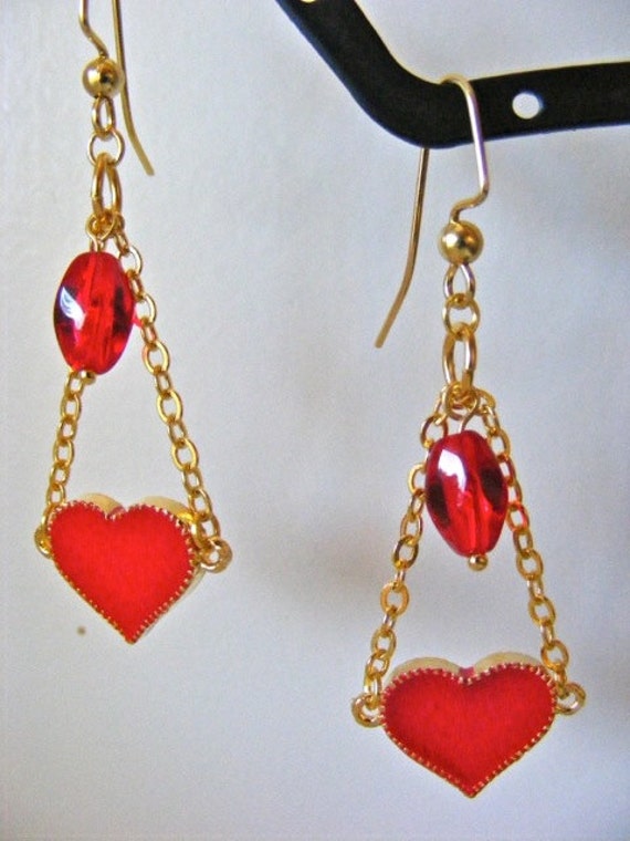 Swinging Heart Dangle Earrings - Etsy
