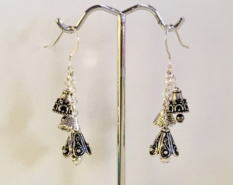 Dangling Silver Bells Earrings - Etsy