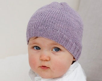 Baby hat hand knitted merino wool