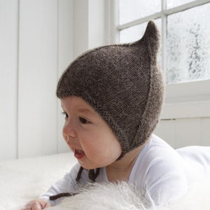 Dwarf hat, pixie hat, knitted baby hat, alpaca wool