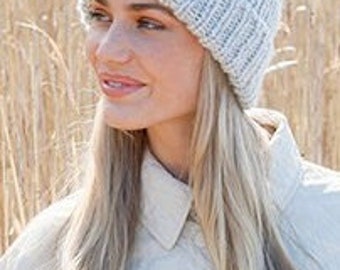 thick, hand-knitted ribbed beanie