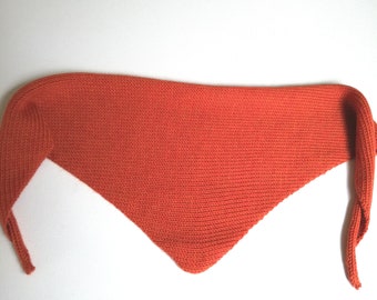 Triangular scarf baby and children knitted merino wool