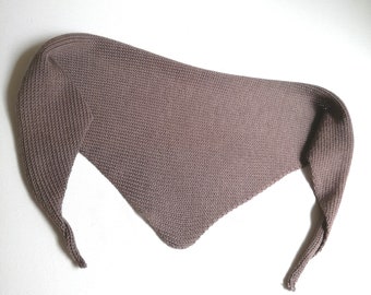 Triangular scarf baby and children knitted merino wool