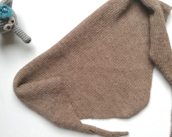 Triangular scarf baby children knitted alpaca wool