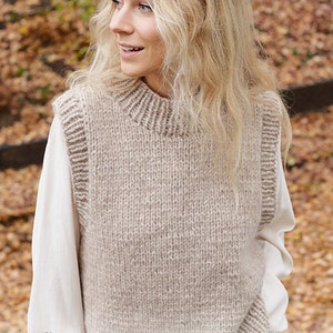 Women's hand-knitted pullover, slip over alpaca, cotton, merino wool size S - XXL