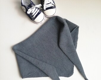 Triangular scarf baby and children knitted merino wool