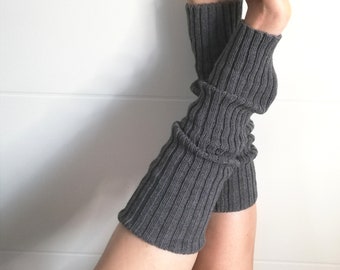 Beinstulpen extra lang, Beinwärmer, legwarmers, gestrickt Merinowolle