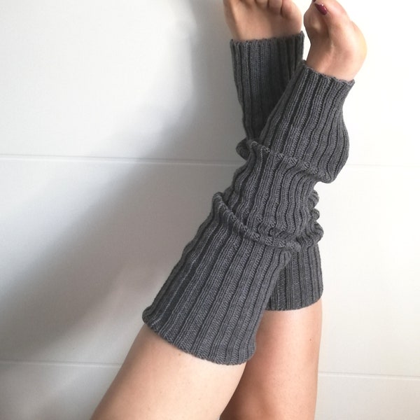 Beinstulpen extra lang, Beinwärmer, legwarmers, gestrickt Merinowolle