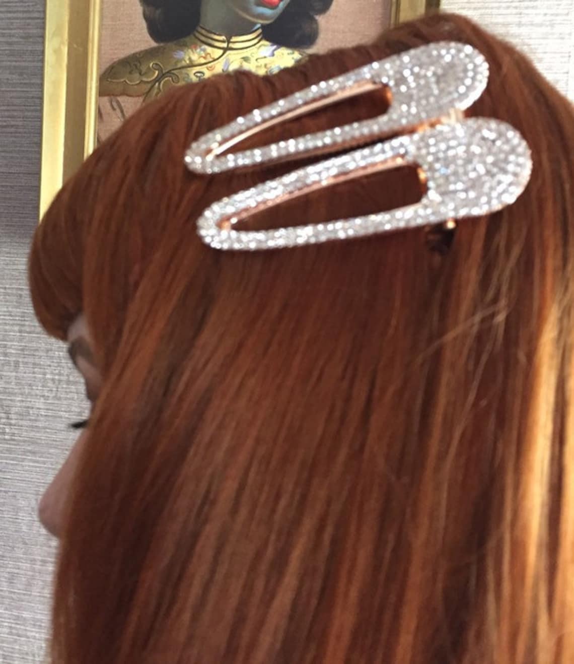 Extra large hair clip crystal 1990s vintage trend diamanté Etsy
