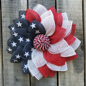 Patriotic Front Door Wreath, Memorial Day Wreath, Patriotic Door Decor, 4th of July Wreath, gift, Mother's day gift, wall decor