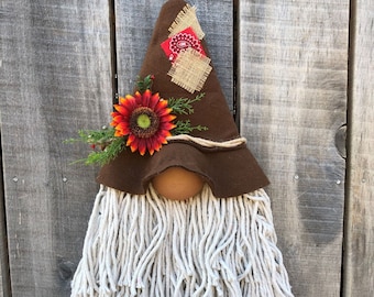 Scarecrow Gnome, scarecrow gnome wreath, Fall Scarecrow Gnome, Autumn Scarecrow Gnome, Autumn wreath, gift, Mother's day gift, wall decor