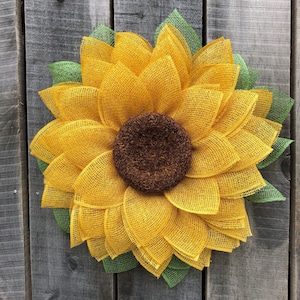 Sunflower Wreath, Flower Wreath, Mesh Wreath, Summer Wreath, Fall Wreath, Sunflower Decor, Daisy Wreath, gift, Mother's day gift, wall decor