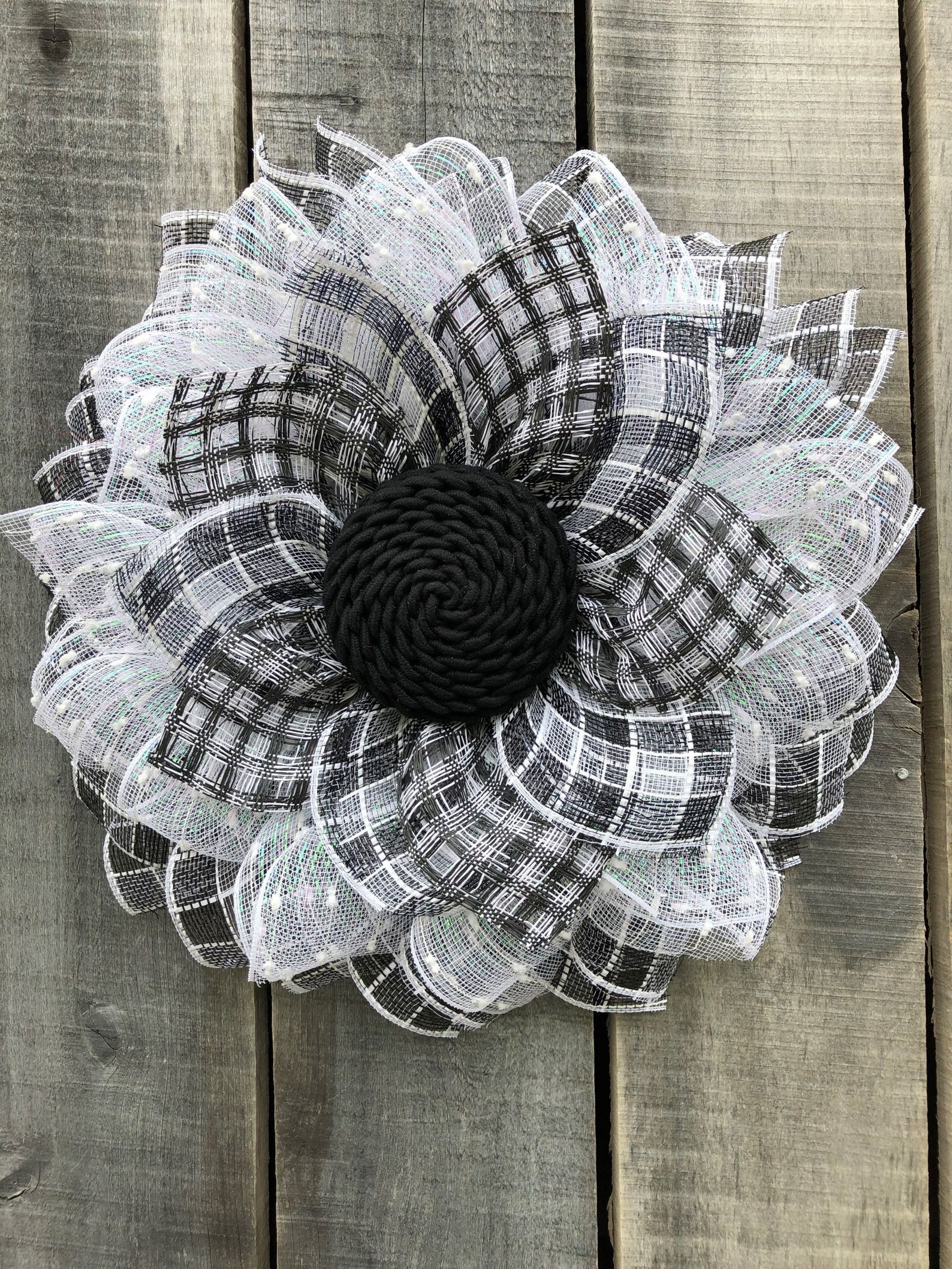 Everyday Wreath Black and White Wreath Front Door Wreath Etsy