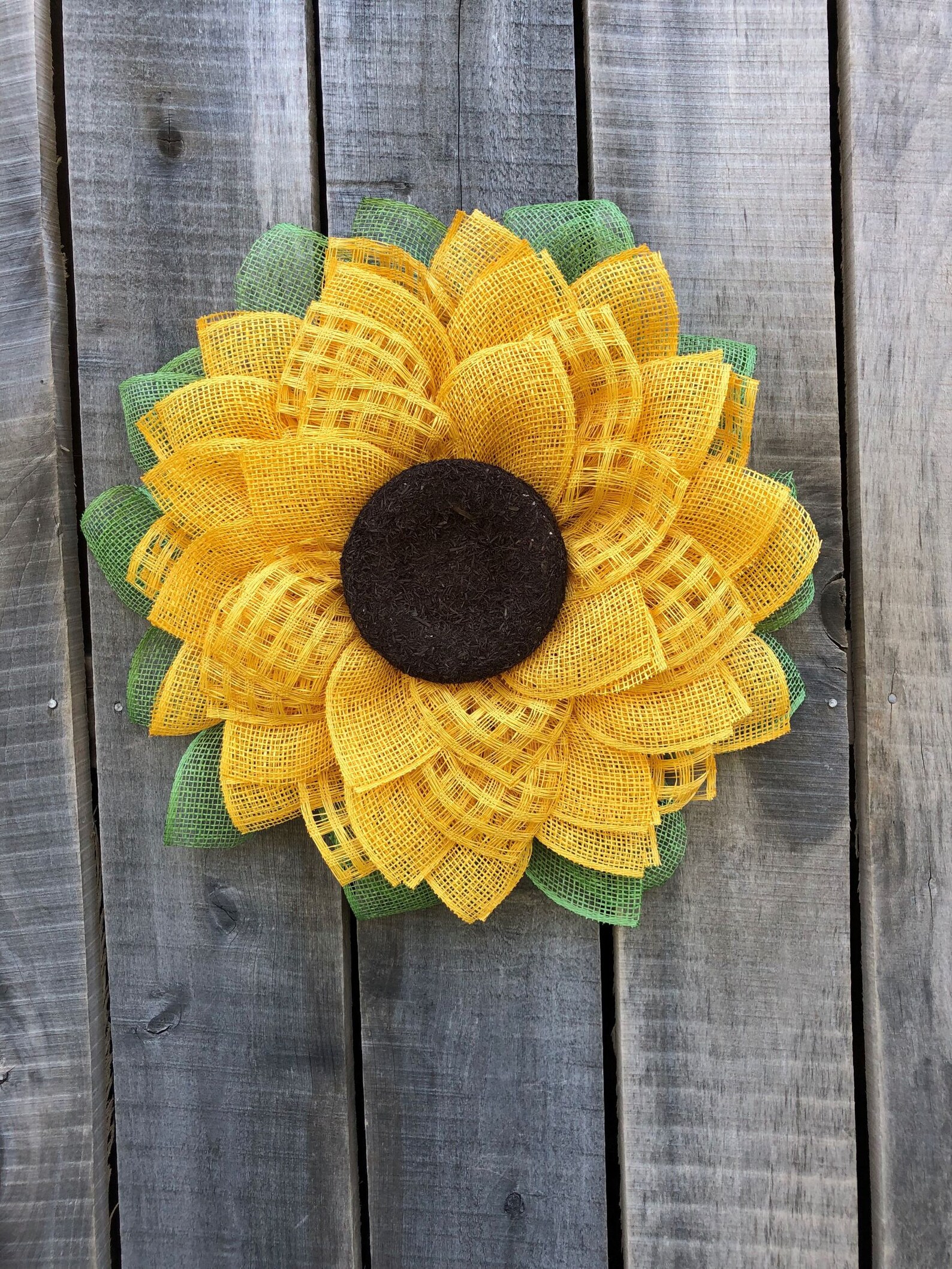 Sunflower Wreath Flower Wreath Mesh Wreath Summer Wreath Etsy