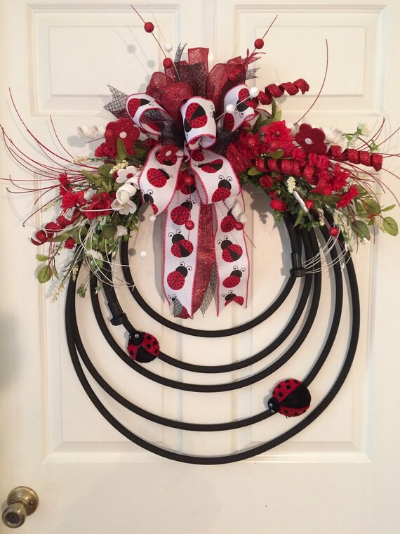 Spring Ladybug Garden Hose Wreath Summer Ladybug Garden Hose Etsy