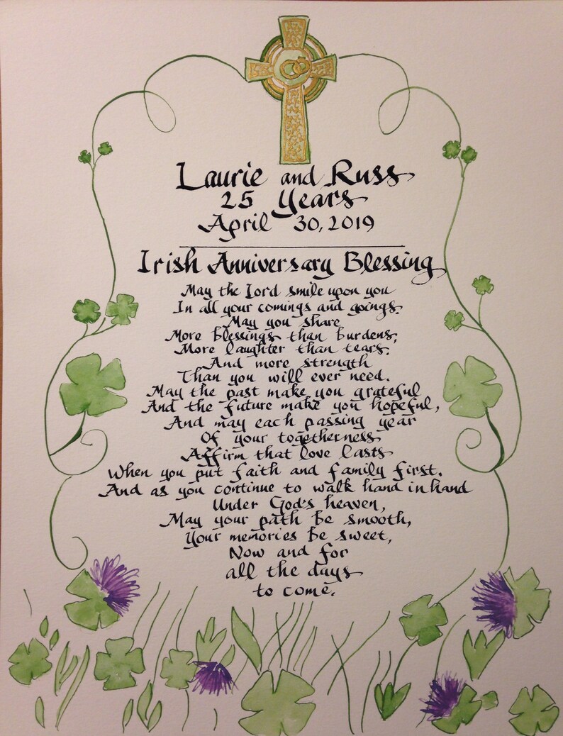 Irish Anniversary Blessing Anniversary Gift Custom Etsy