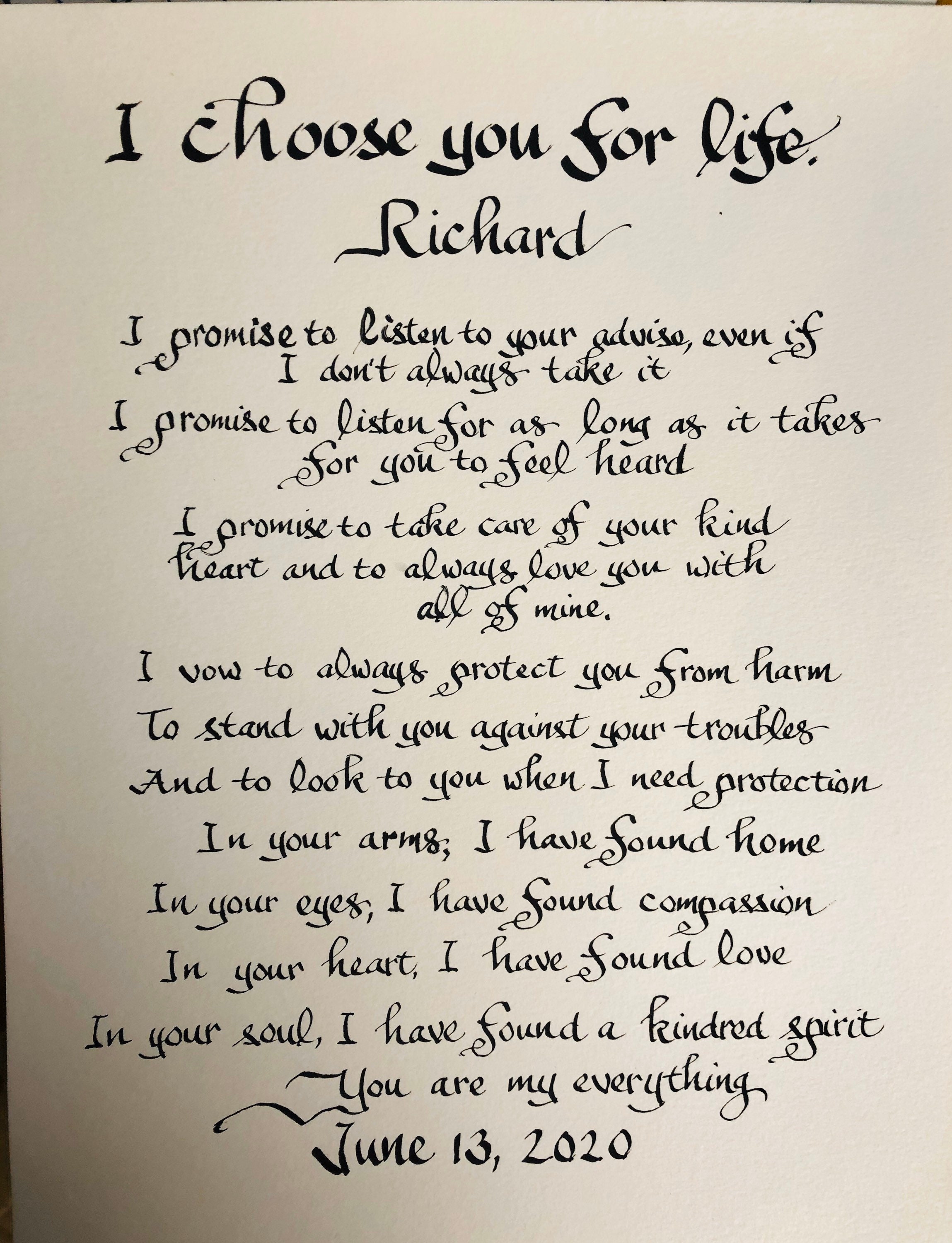 Custom Groom to Bride Gift Wedding Vows Wedding Gift Bridal Etsy