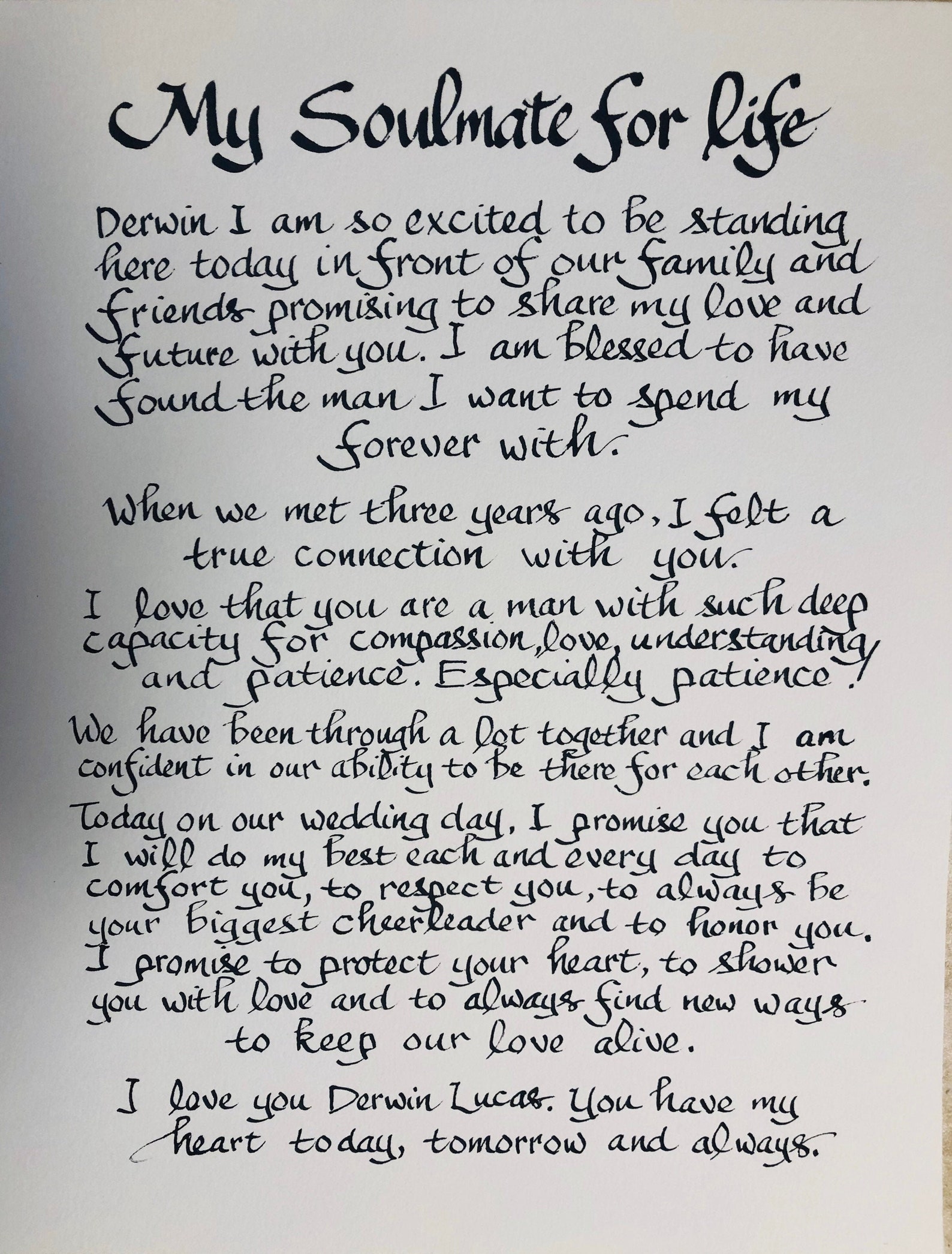 Groom to Bride Gift Wedding Vows Wedding Gift Master Etsy