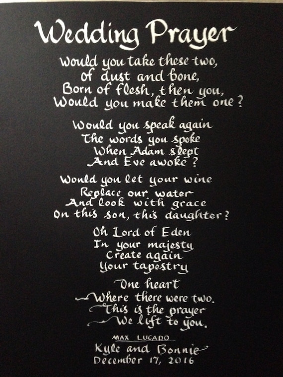 Wedding Prayer Max Lucado Prayer Master Bedroom Decor Etsy