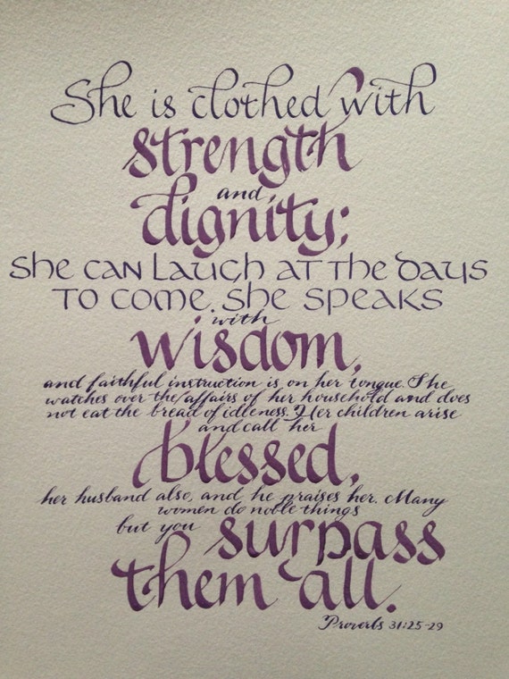 Mothers Day Verse Wife Verse Custom Calligraphy Bible Wall Etsy