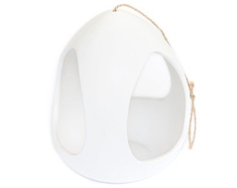 Large White Ceramic Hanging Pod - FREE SHIPPING - Air Plant Holder - Succulent Container - Plant Not Included