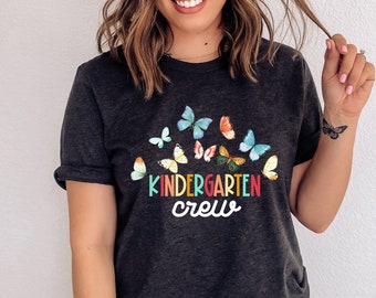 Kinder Crew Shirt, Kindergarten Crew, Teacher Shirt, Kinder Squad, Kinder Teacher Shirt, Kindergarten Teachers, Kindergarten Butterflies