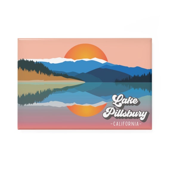 Lake Pillsbury California Magnet, Rectangle Lake Magnet, Souvenir
