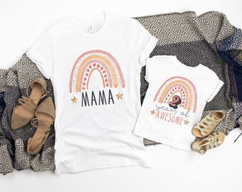 Two Years of Awesome Rainbow 2nd Birthday Shirt, Birthday Girl Shirts, Second Birthday TShirt, 2 Years Old Shirt, Matching Mommy and Me Tees