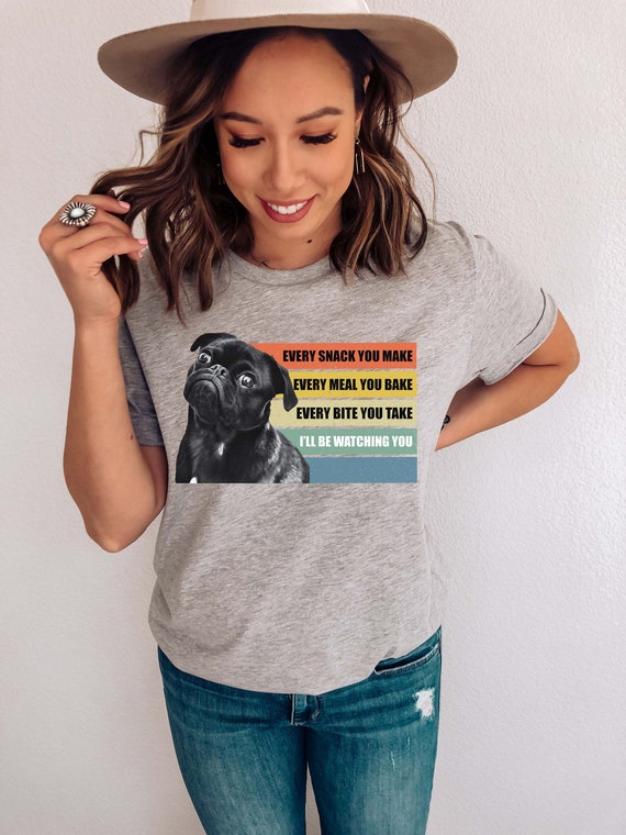 Funny Pug Shirt, Black Pug TShirt, Gift For Pug Owner, Pug Dog Shirts, Black Pug Dad, Pug Tees, Pug Mom Shirts, Cute Pug T-Shirt Gifts