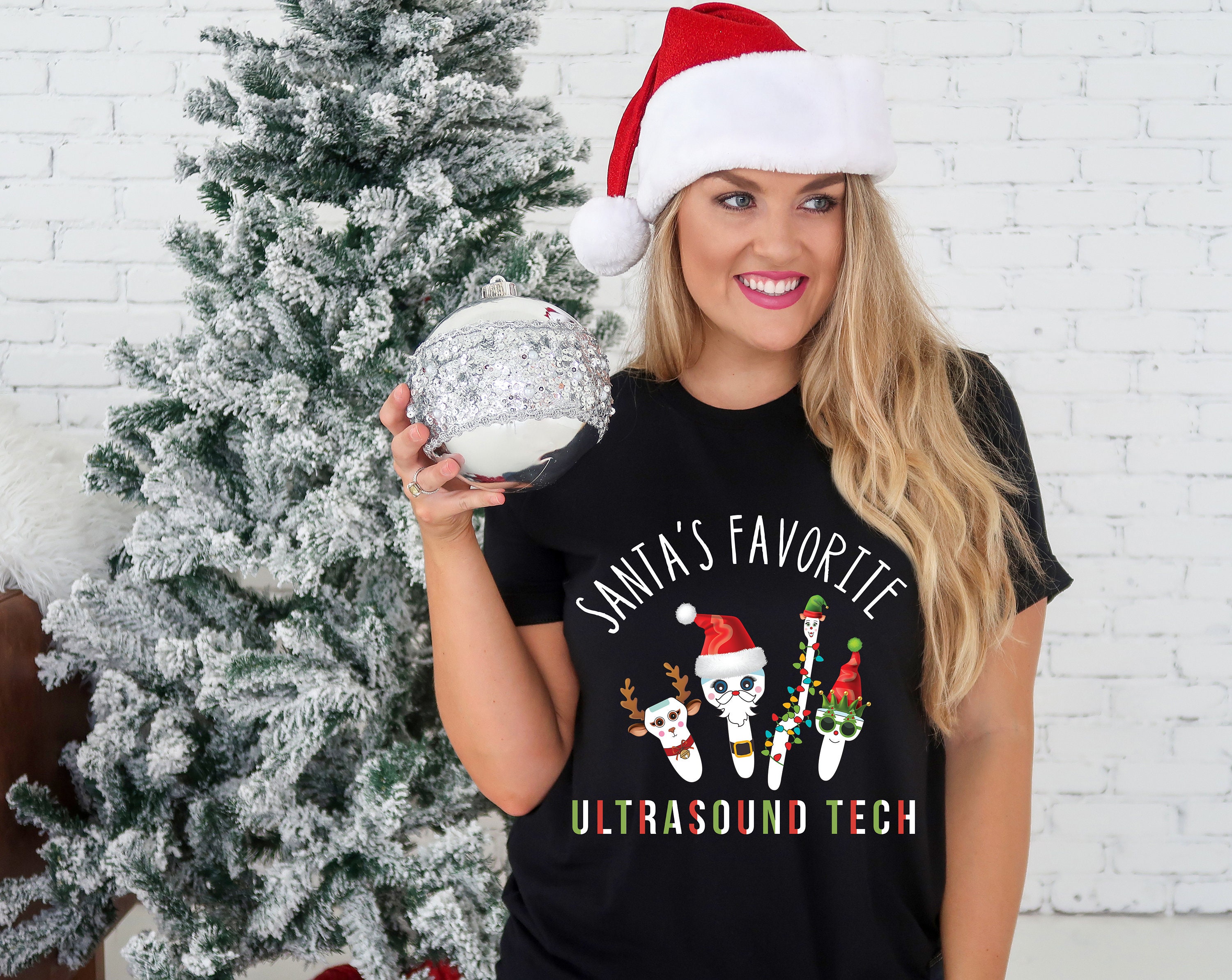 Santa Favorite Ultrasound Tech Ultrasound Technologist Funny T-Shirt Santa Favorite Ultrasound Tech Ultrasound Technologist Funny T-Shirt
