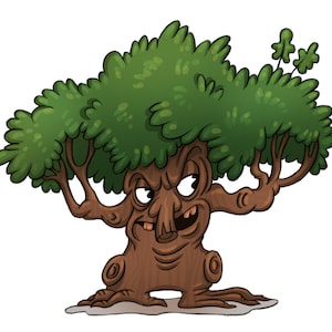 Cuphead Style Oak Tree - Dab