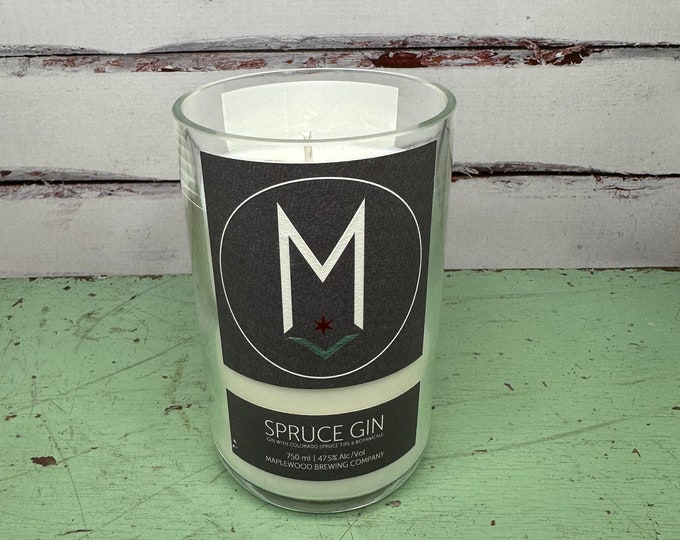 Maplewood Gin Bottle soy candle, Gin Fizz scent