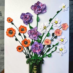 Impasto Floral Painting with a recycled bottle