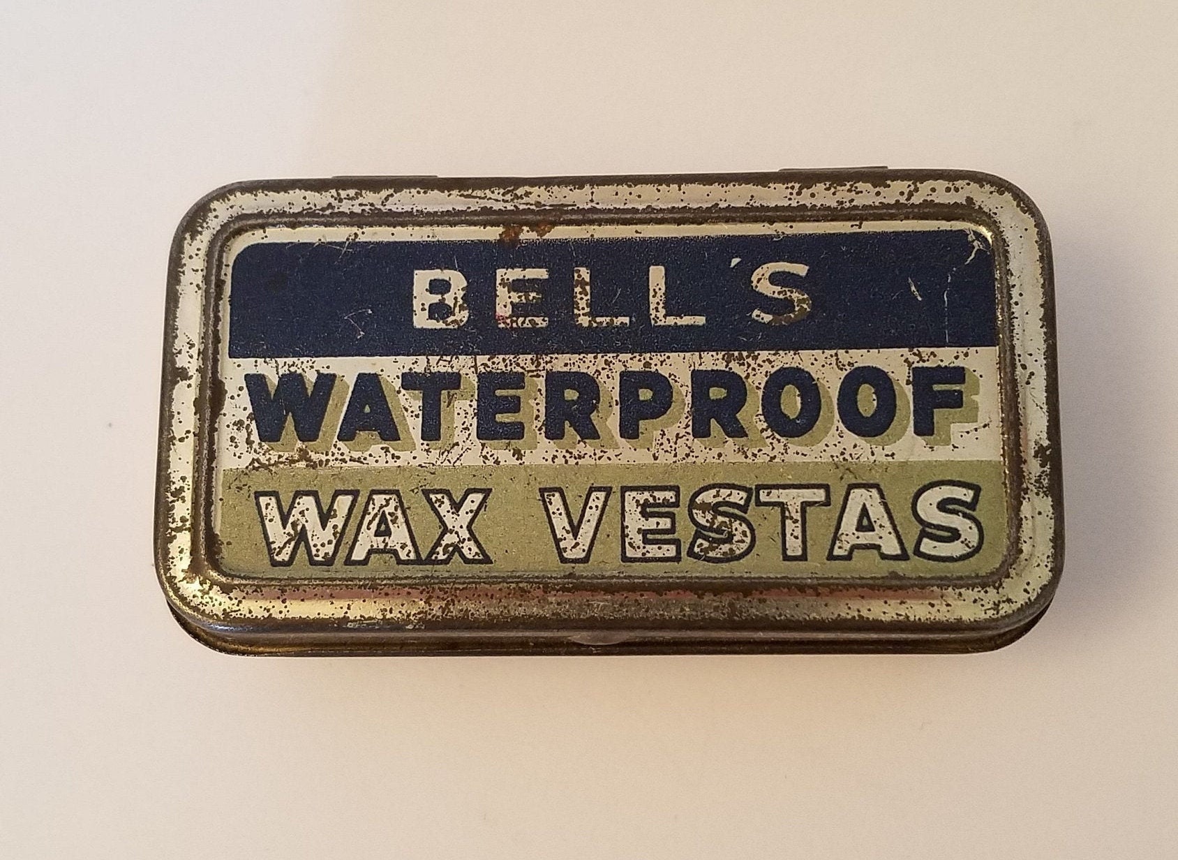 Antique 1910s Bell's Waterproof Wax Vestas Tin Waterproof Etsy