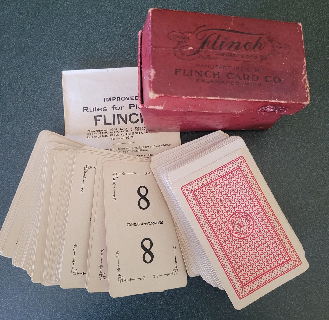 Vintage Antique 1913 FLINCH Card Game Original Box and Etsy
