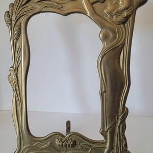 Vintage Art Nouveau 1920s Brass Easel Stand Picture Frame FREE Shipping