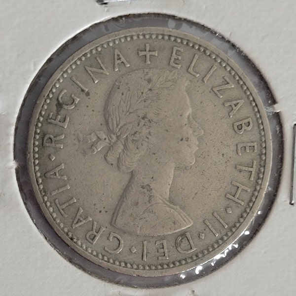 Vintage Queen Elizabeth II Coins 1959 2 Shillings Coin 1960 Hong Kong One Dollar Coin FREE Shipping