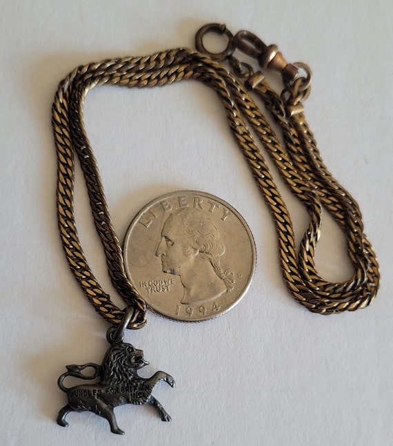 Vintage 1940s WWII War Relief Pewter Rampant Lion on … - Gem