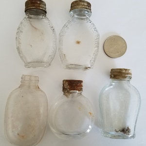 Vintage Antique 1920s to 1940s Small Bayer Aspirin Bottles LOT Medicine Bottle Pharmacist Bottle Pill Bottle FREE Shipping