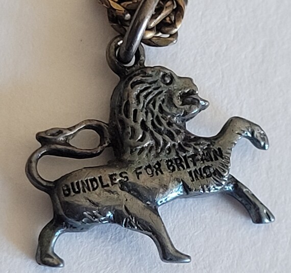 Vintage 1940s WWII War Relief Pewter Rampant Lion on … - Gem