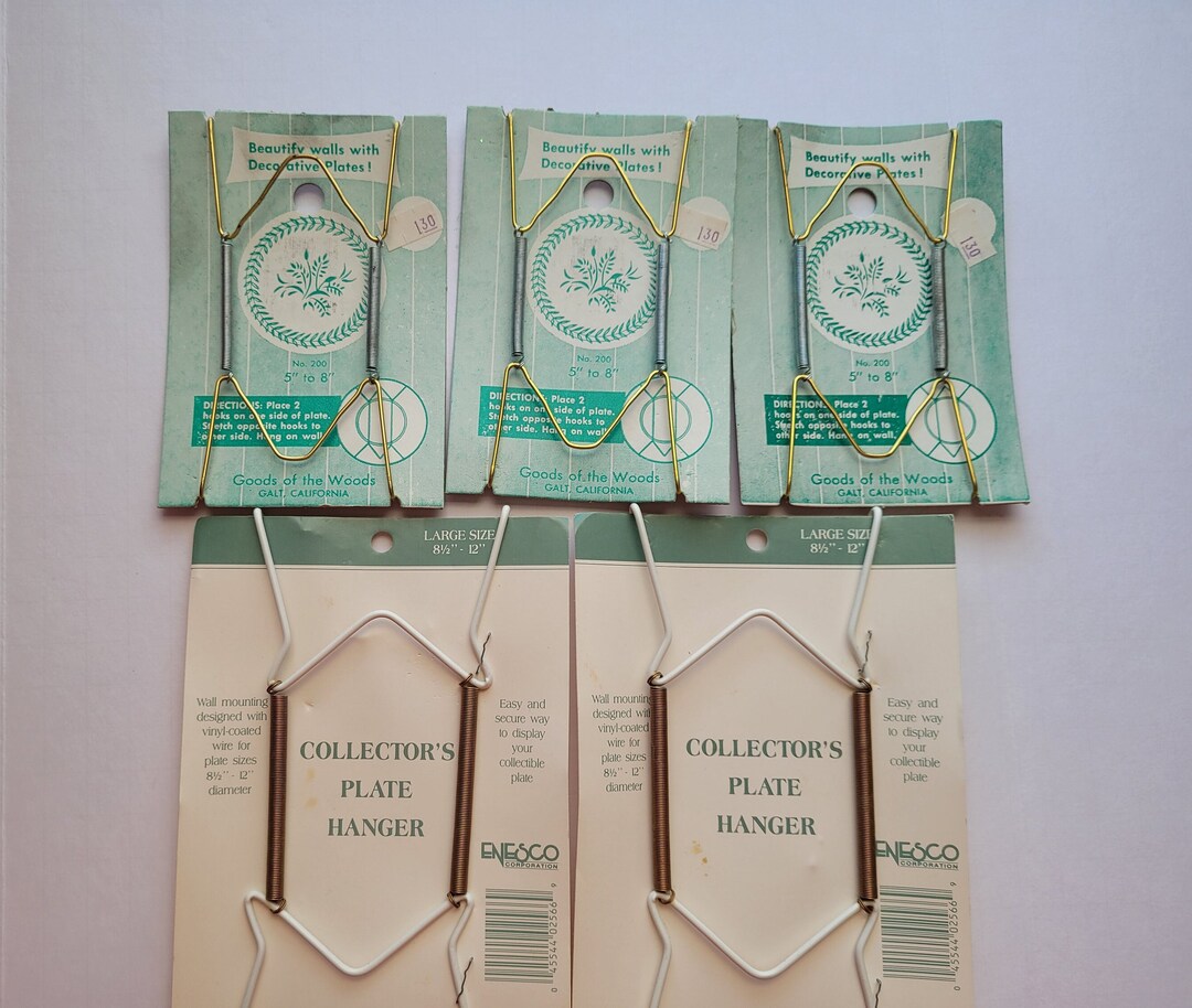 Vintage 1990s Lot of Five New Old Stock Plate Wall Hangers Collector
