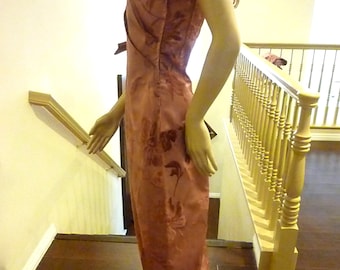 Unique Vintage 60's One Shoulder Column Gown that Converts to Sleeveless Gown, Very Jackie Kennedy